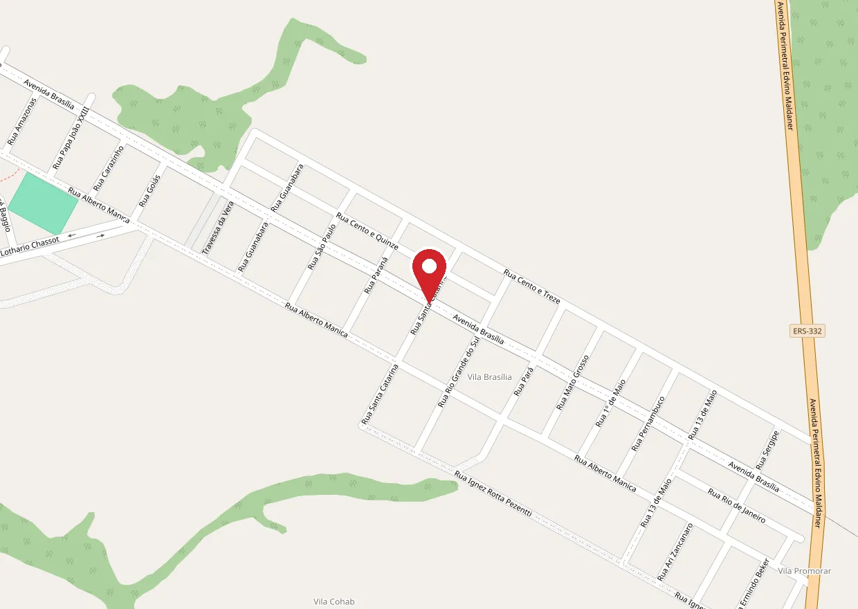 Mapa: Rua Santa Catarina, Vila Brasília, Tapera - RS